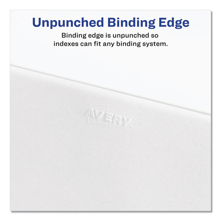 Avery® Preprinted Legal Exhibit Side Tab Index Dividers, Avery Style, 10-Tab, 4, 11 x 8.5, White, 25/Pack (AVE11914) Pack of 25