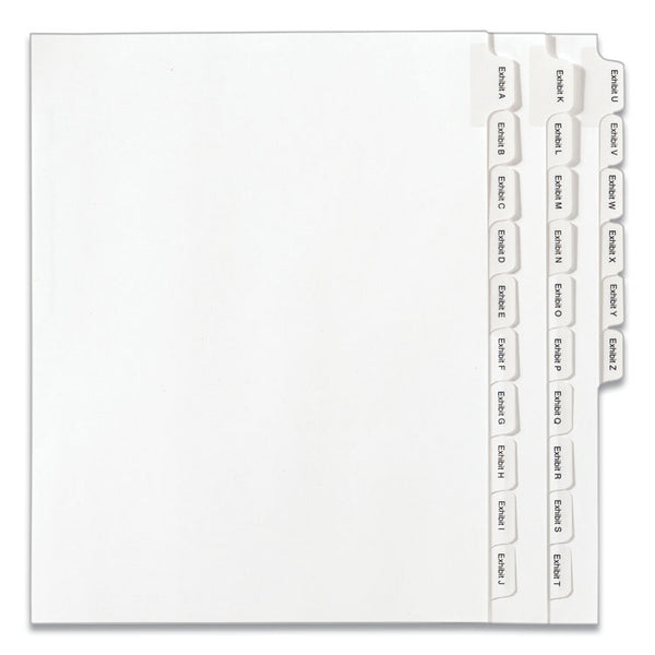 Avery® Preprinted Legal Exhibit Side Tab Index Dividers, Allstate Style, 26-Tab, Exhibit A to Exhibit Z, 11 x 8.5, White, 1 Set (AVE82105)