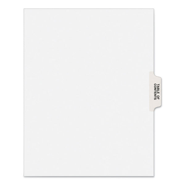 Avery® Preprinted Legal Exhibit Side Tab Index Dividers, Avery Style, 25-Tab, Table Of Contents, 11 x 8.5, White, 25/Pack (AVE11910)