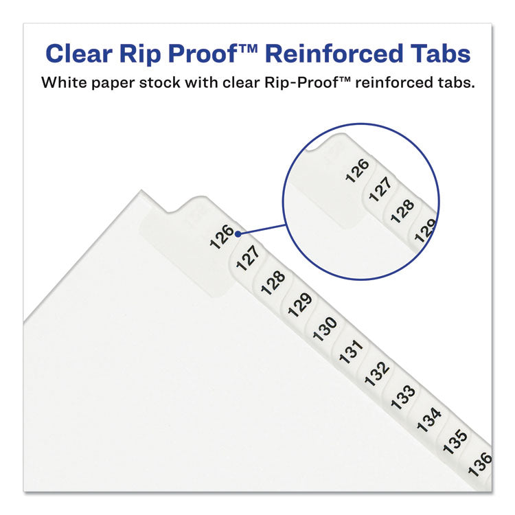 Avery® Preprinted Legal Exhibit Side Tab Index Dividers, Avery Style, 25-Tab, 1 to 25, 11 x 8.5, White, 1 Set, (1330) (AVE01330)