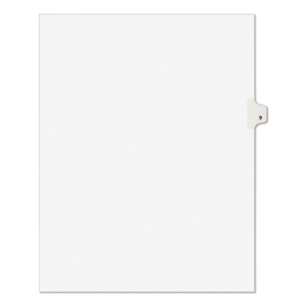 Avery® Preprinted Legal Exhibit Side Tab Index Dividers, Avery Style, 10-Tab, 9, 11 x 8.5, White, 25/Pack (AVE11919)