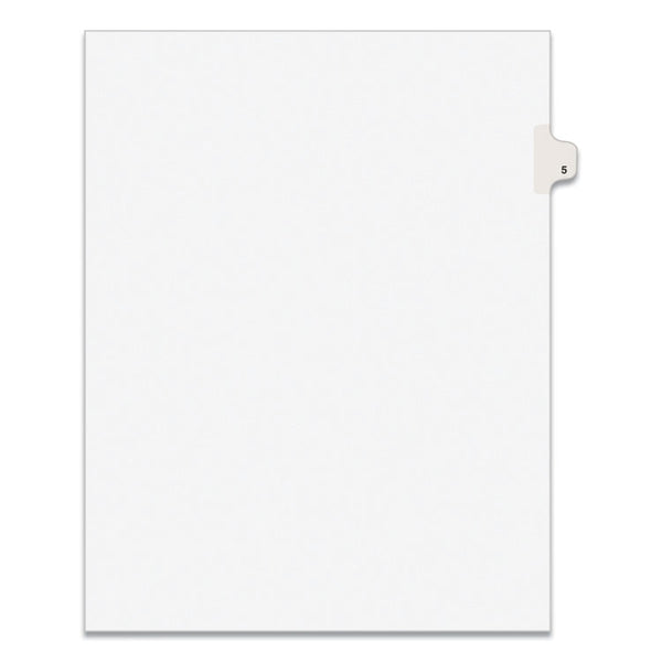 Avery® Preprinted Legal Exhibit Side Tab Index Dividers, Avery Style, 10-Tab, 5, 11 x 8.5, White, 25/Pack (AVE11915)