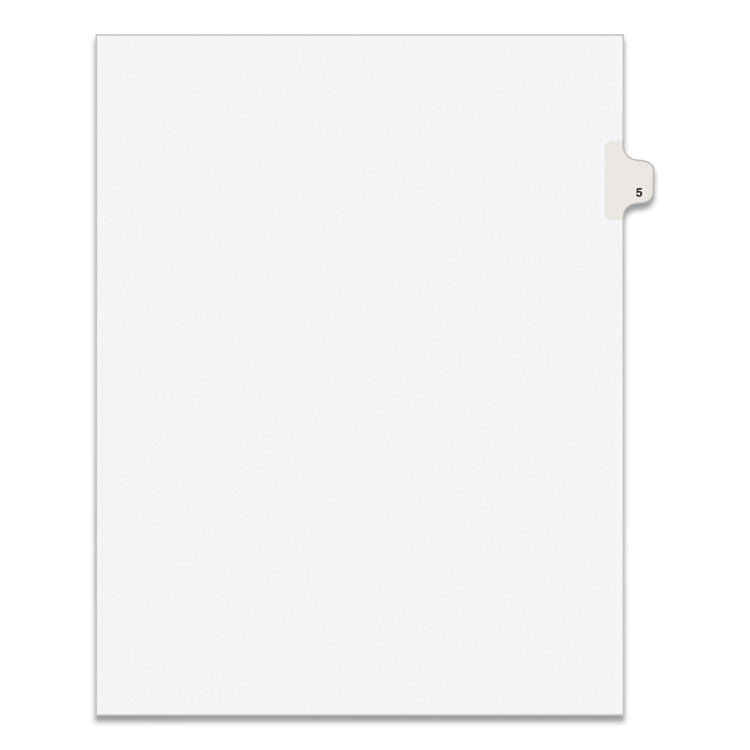 Avery® Preprinted Legal Exhibit Side Tab Index Dividers, Avery Style, 10-Tab, 5, 11 x 8.5, White, 25/Pack (AVE11915)