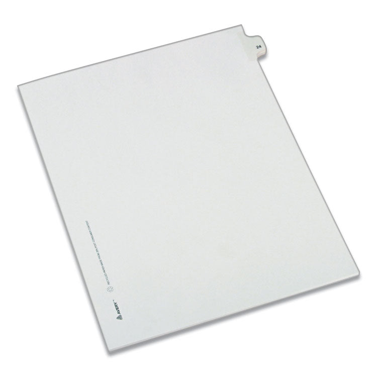 Avery&reg; Preprinted Legal Exhibit Side Tab Index Dividers, Allstate Style, 10-Tab, 24, 11 x 8.5, White, 25/Pack (AVE82222) Set of 25