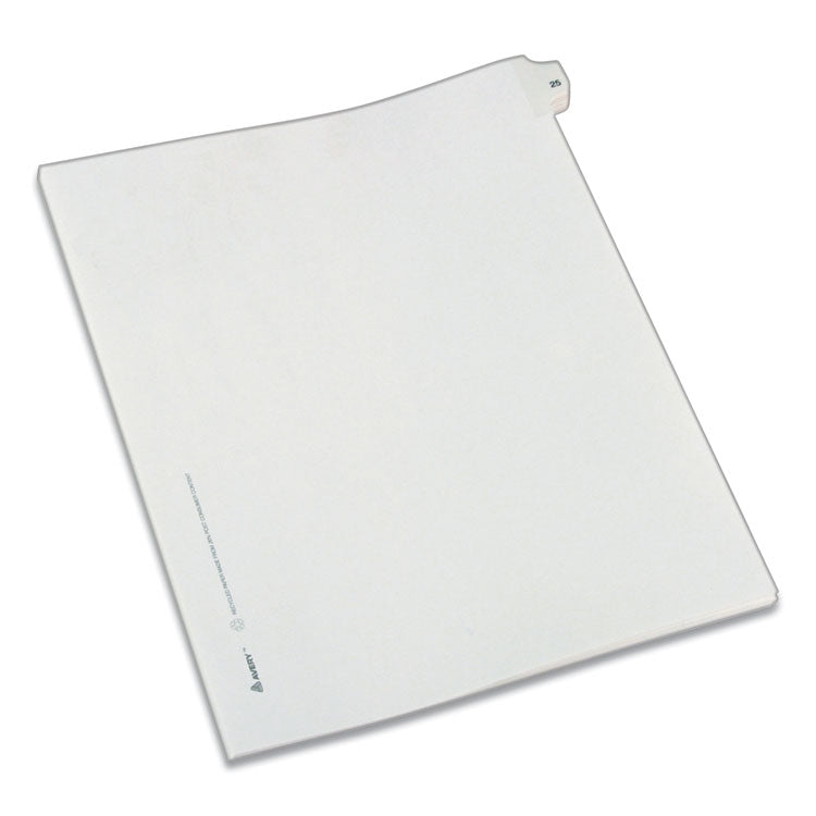 Avery&reg; Preprinted Legal Exhibit Side Tab Index Dividers, Allstate Style, 10-Tab, 25, 11 x 8.5, White, 25/Pack (AVE82223) Set of 25