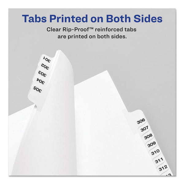 Avery® Preprinted Legal Exhibit Side Tab Index Dividers, Avery Style, 11-Tab, 1 to 10, 11 x 8.5, White, 1 Set (AVE11381)