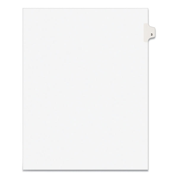 Avery® Preprinted Legal Exhibit Side Tab Index Dividers, Avery Style, 10-Tab, 3, 11 x 8.5, White, 25/Pack (AVE11913)