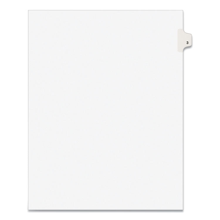 Avery® Preprinted Legal Exhibit Side Tab Index Dividers, Avery Style, 10-Tab, 3, 11 x 8.5, White, 25/Pack (AVE11913)