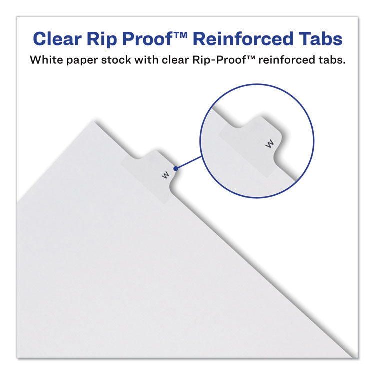 Avery® Preprinted Legal Exhibit Side Tab Index Dividers, Allstate Style, 10-Tab, 1, 11 x 8.5, White, 25/Pack (AVE82199)