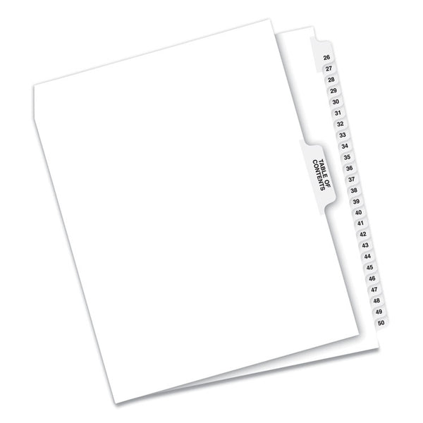 Avery® Preprinted Legal Exhibit Side Tab Index Dividers, Avery Style, 26-Tab, 26 to 50, 11 x 8.5, White, 1 Set (AVE11372)
