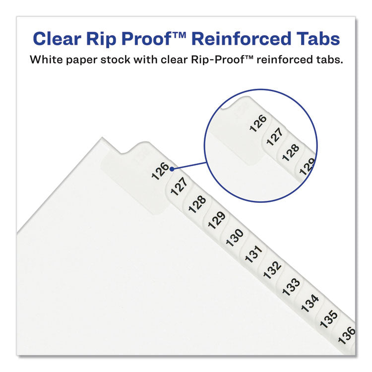 Avery® Preprinted Legal Exhibit Side Tab Index Dividers, Avery Style, 27-Tab, A to Z, 11 x 8.5, White, 1 Set (AVE11374)