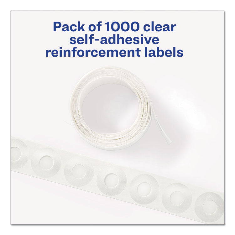 Avery® Dispenser Pack Hole Reinforcements, 0.25" Dia, Clear, 1,000/Pack, (5722) (AVE05722)