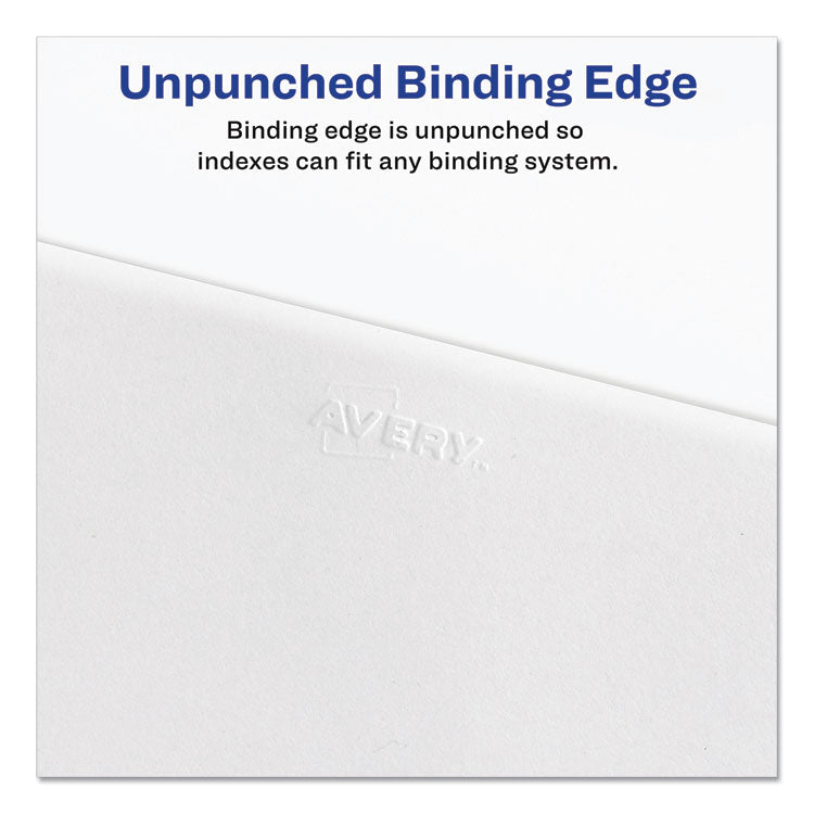 Avery® Preprinted Legal Exhibit Side Tab Index Dividers, Allstate Style, 10-Tab, 5, 11 x 8.5, White, 25/Pack (AVE82203)