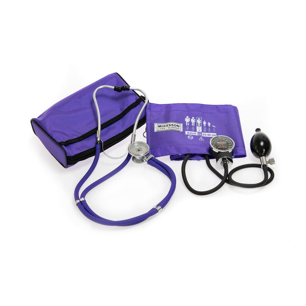 McKesson Brand Reusable Aneroid / Stethoscope Set 23 to 33 cm Adult Cuff Dual Head Sprague Stethoscope Pocket Aneroid (1029677_CS) 10/CS