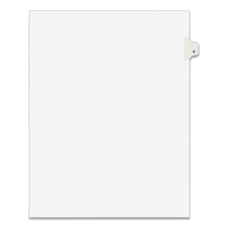 Avery® Preprinted Legal Exhibit Side Tab Index Dividers, Avery Style, 10-Tab, 4, 11 x 8.5, White, 25/Pack (AVE11914) Pack of 25