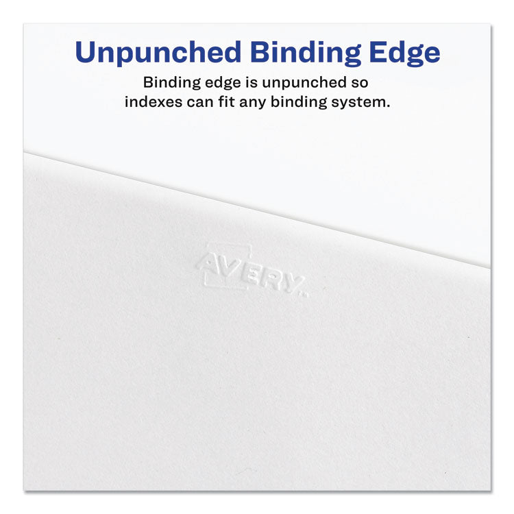 Avery® Preprinted Legal Exhibit Side Tab Index Dividers, Allstate Style, 10-Tab, 11, 11 x 8.5, White, 25/Pack (AVE82209)
