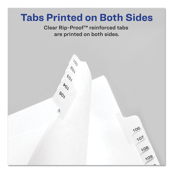 Avery® Preprinted Legal Exhibit Side Tab Index Dividers, Allstate Style, 10-Tab, 2, 11 x 8.5, White, 25/Pack (AVE82200)