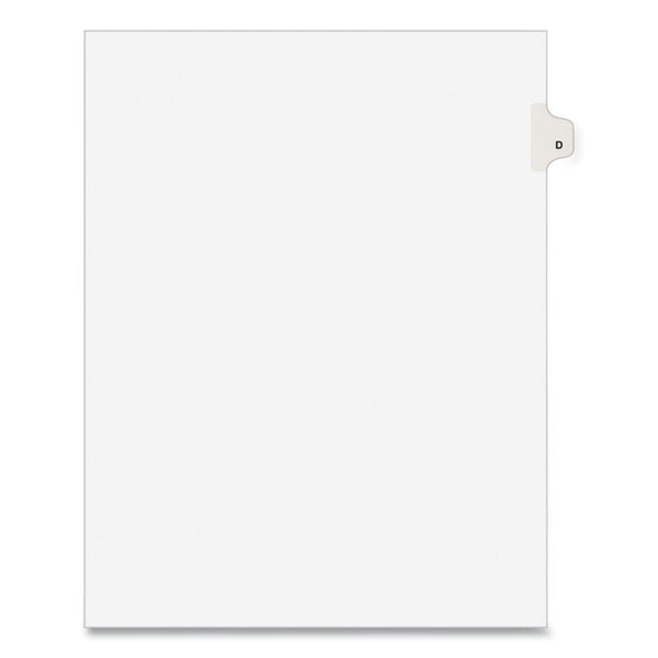 Avery® Preprinted Legal Exhibit Side Tab Index Dividers, Avery Style, 26-Tab, D, 11 x 8.5, White, 25/Pack, (1404) (AVE01404)