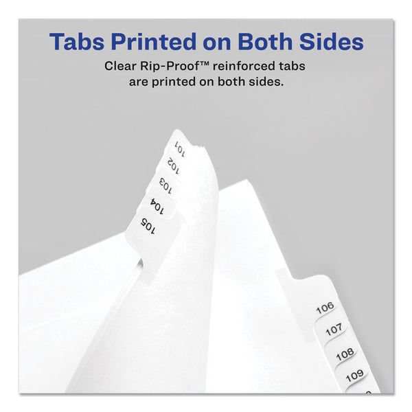 Avery® Preprinted Legal Exhibit Side Tab Index Dividers, Allstate Style, 26-Tab, X, 11 x 8.5, White, 25/Pack (AVE82186)