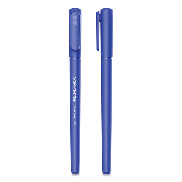 Paper Mate® Write Bros. Ballpoint Pen, Stick, Medium 1 mm, Blue Ink, Blue Barrel, Dozen (PAP3311131C)