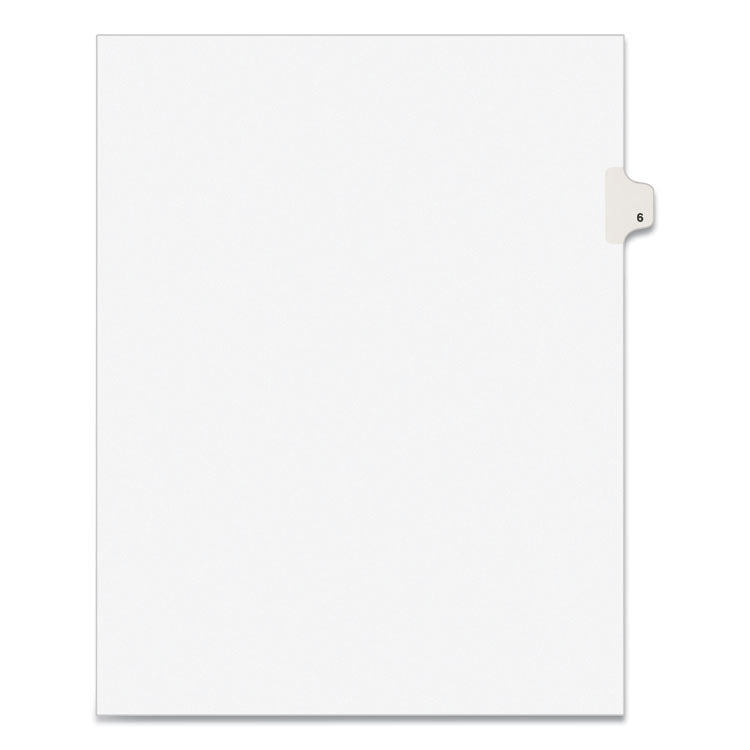 Avery® Preprinted Legal Exhibit Side Tab Index Dividers, Avery Style, 10-Tab, 6, 11 x 8.5, White, 25/Pack (AVE11916) Pack of 25
