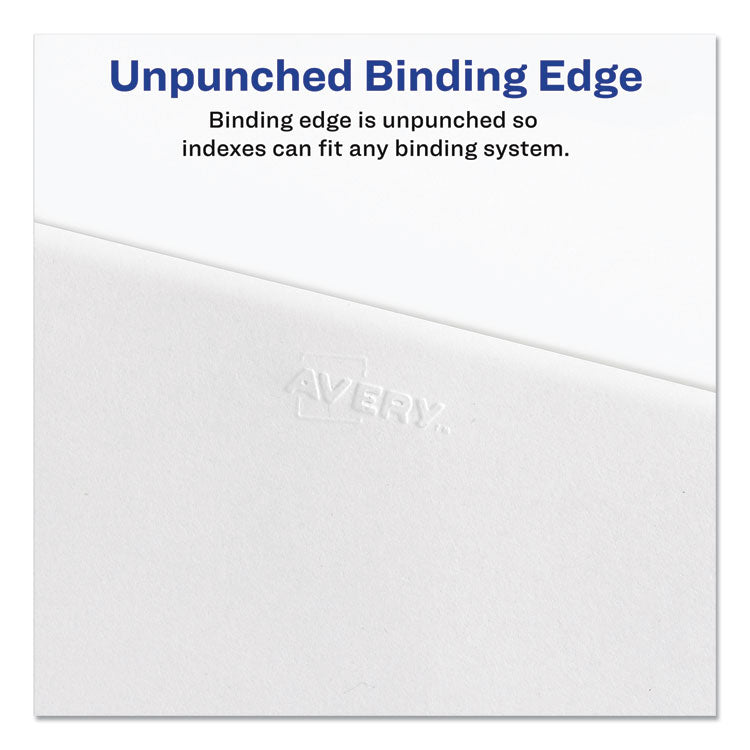 Avery&reg; Preprinted Legal Exhibit Side Tab Index Dividers, Allstate Style, 26-Tab, V, 11 x 8.5, White, 25/Pack (AVE82184) Set of 25