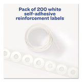 Avery® Dispenser Pack Hole Reinforcements, 0.25" Dia, White, 200/Pack, (5729) (AVE05729)