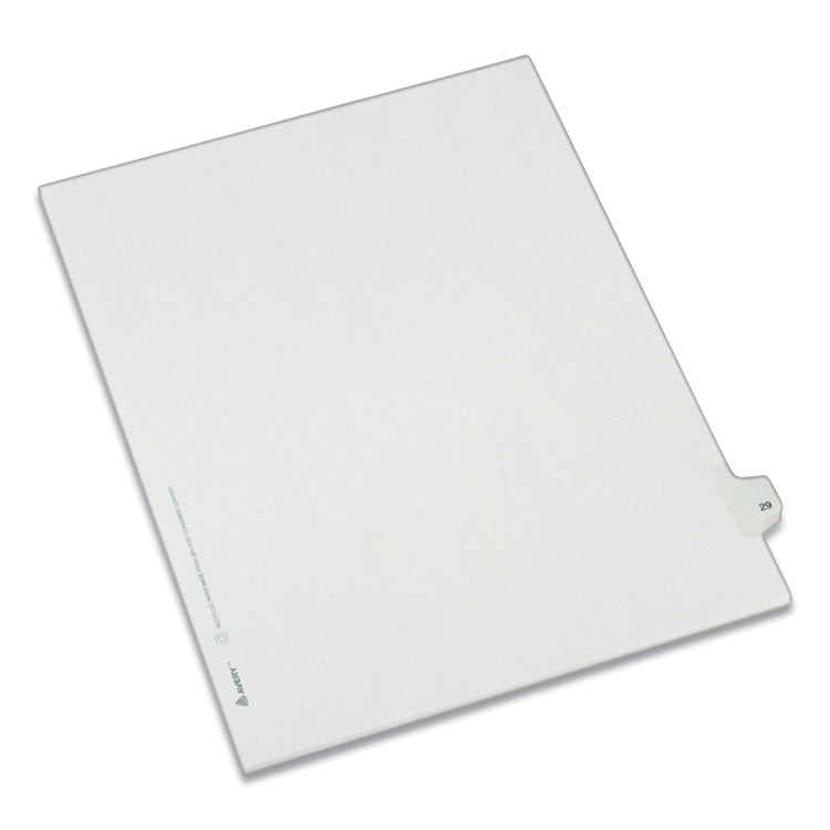 Avery&reg; Preprinted Legal Exhibit Side Tab Index Dividers, Allstate Style, 10-Tab, 29, 11 x 8.5, White, 25/Pack (AVE82227) Set of 25