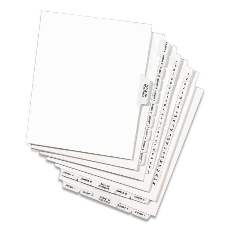 Avery® Preprinted Legal Exhibit Side Tab Index Dividers, Avery Style, 26-Tab, E, 11 x 8.5, White, 25/Pack, (1405) (AVE01405)