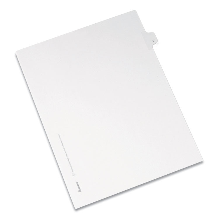 Avery&reg; Preprinted Legal Exhibit Side Tab Index Dividers, Allstate Style, 26-Tab, V, 11 x 8.5, White, 25/Pack (AVE82184) Set of 25