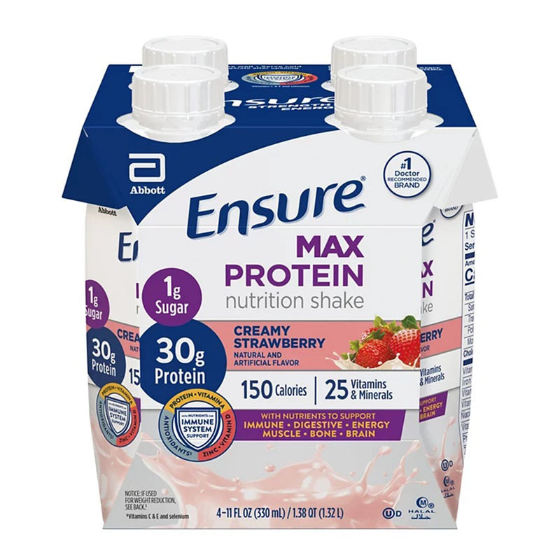 Ensure® Max Protein Nutrition Shake Oral Supplement Creamy Strawberry Flavor Liquid 11 oz. Reclosable Carton (1197423_CS) 12/CS