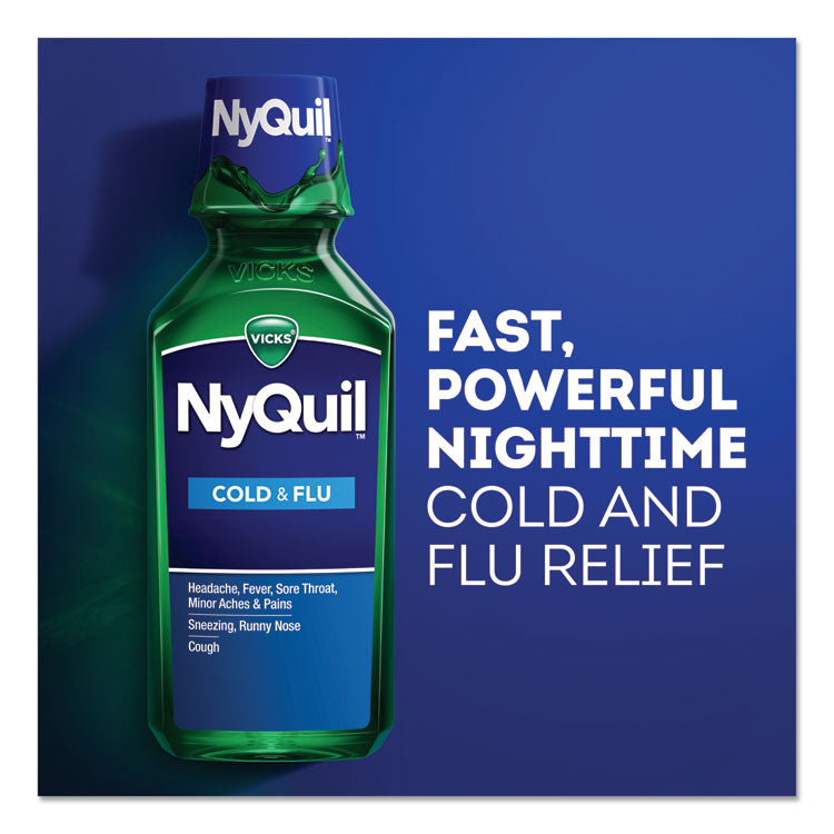 Vicks® NyQuil Cold and Flu Nighttime Liquid, 12 oz Bottle, 12/Carton (PGC01426)