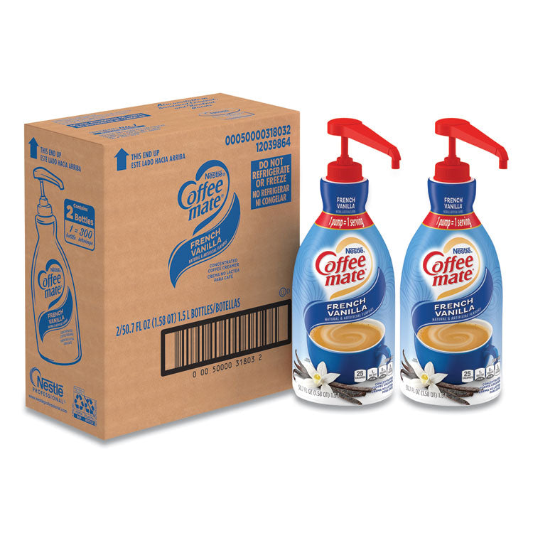 Coffee mate® Liquid Coffee Creamer, French Vanilla, 1.5 Liter Pump Bottle, 2/Carton (NES31803CT) Case of 2