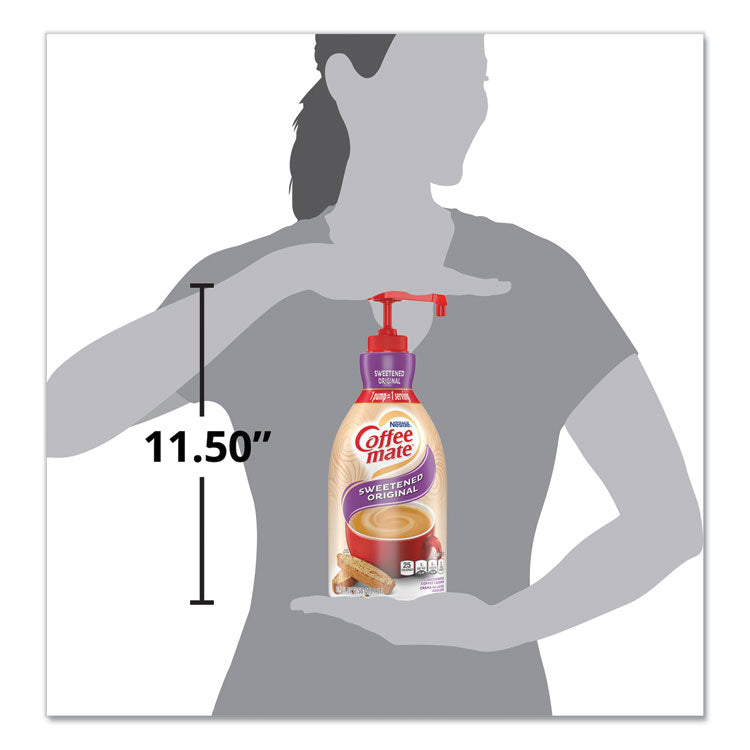 Coffee mate® Liquid Coffee Creamer, Sweetened Original, 1.5 Liter Pump Bottle, 2/Carton (NES13799CT) Case of 2