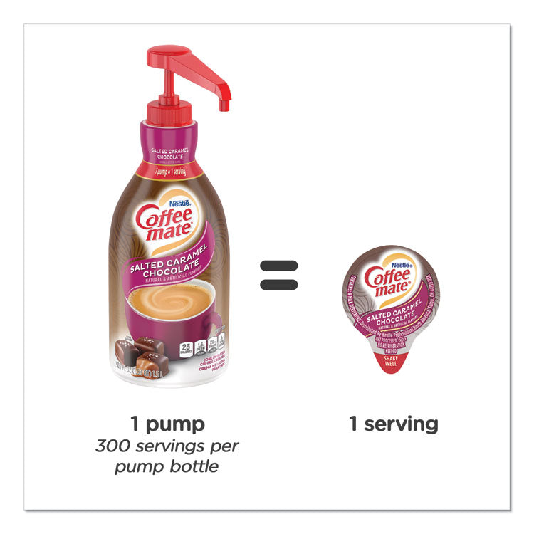 Coffee mate® Liquid Creamer Pump Bottle, Salted Caramel Chocolate, 1.5 Liter (NES79976)