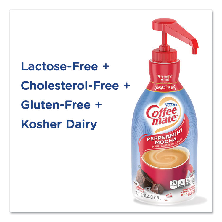 Coffee mate® Liquid Coffee Creamer, Peppermint Mocha, 1500mL Pump Bottle (NES29600) Each