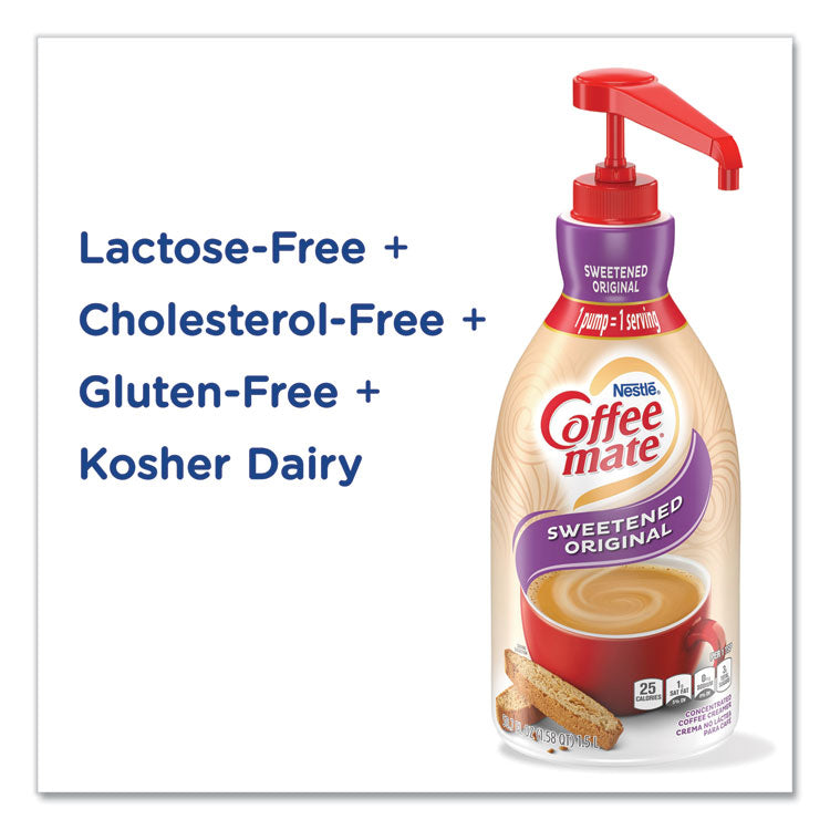 Coffee mate® Liquid Coffee Creamer, Sweetened Original, 1.5 Liter Pump Bottle, 2/Carton (NES13799CT) Case of 2