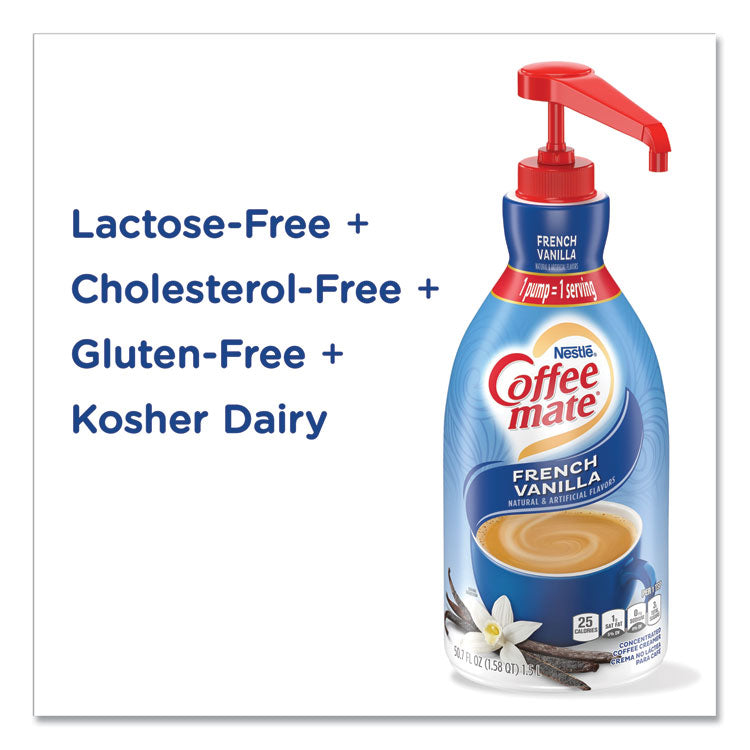 Coffee mate® Liquid Coffee Creamer, French Vanilla, 1.5 Liter Pump Bottle, 2/Carton (NES31803CT) Case of 2