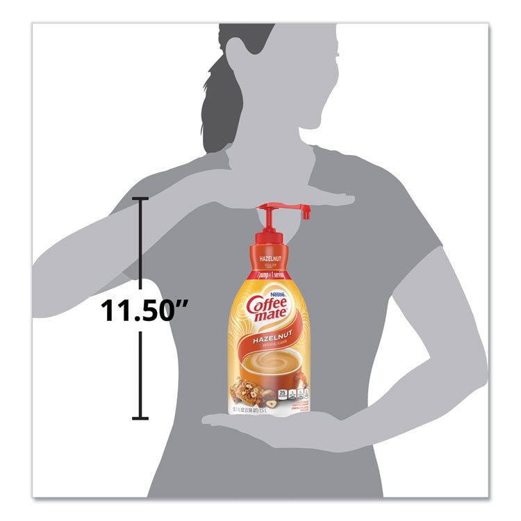 Coffee mate® Liquid Coffee Creamer, Hazelnut, 1500mL Pump Bottle (NES31831) Each