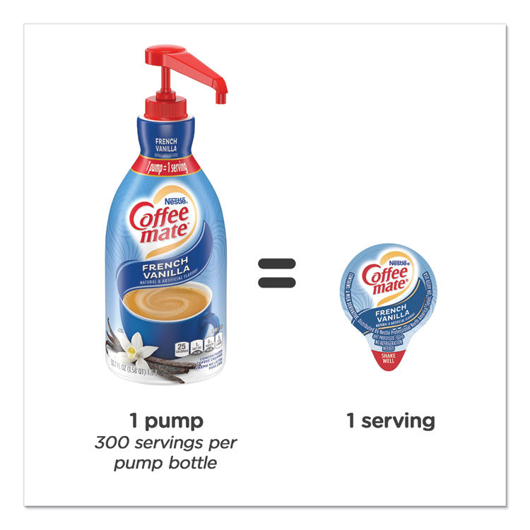 Coffee mate® Liquid Coffee Creamer, French Vanilla, 1.5 Liter Pump Bottle, 2/Carton (NES31803CT) Case of 2