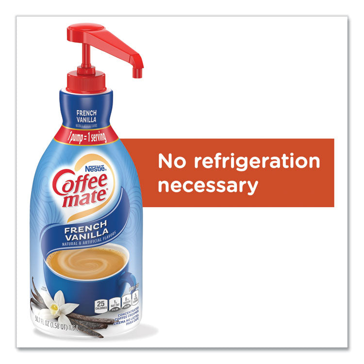 Coffee mate® Liquid Coffee Creamer, French Vanilla, 1.5 Liter Pump Bottle, 2/Carton (NES31803CT) Case of 2