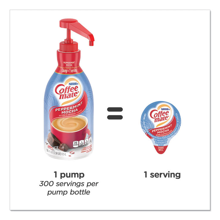 Coffee mate® Liquid Coffee Creamer, Peppermint Mocha, 1500mL Pump Bottle (NES29600) Each