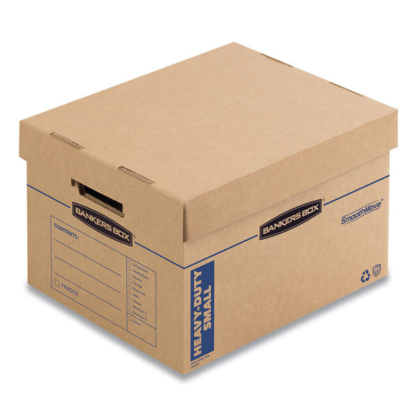 Bankers Box® SmoothMove Maximum Strength Moving Boxes, Half Slotted Container (HSC), Small, 15" x 15" x 12", Brown/Blue, 8/Pack (FEL7710201) Case of 8