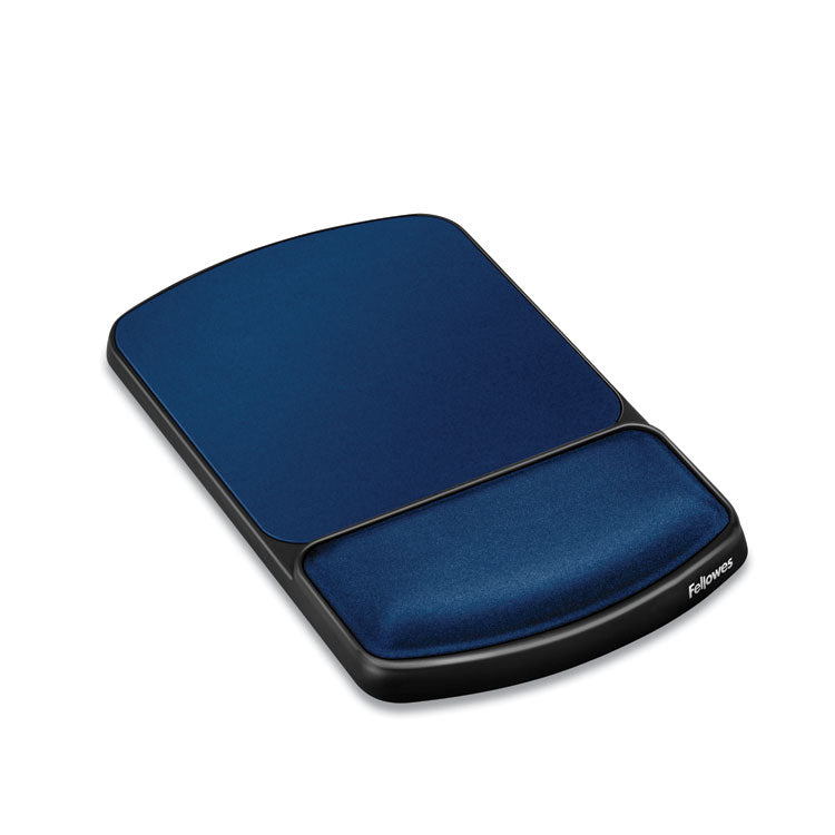 Fellowes® Gel Mouse Pad with Wrist Rest, 6.25 x 10.12, Black/Sapphire (FEL98741)