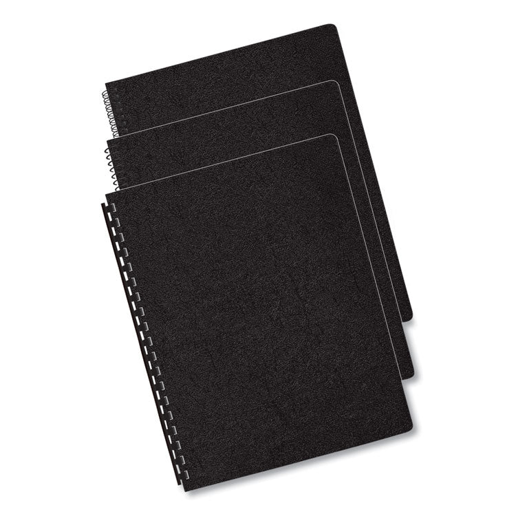 Fellowes® Executive Leather-Like Presentation Cover, Black, 11.25 x 8.75, Unpunched, 200/Pack (FEL52149)