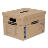 Bankers Box® SmoothMove Classic Moving/Storage Boxes, Half Slotted Container (HSC), Small, 12" x 15" x 10", Brown/Blue, 10/Carton (FEL7714203) Case of 10