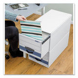 Bankers Box® STOR/DRAWER STEEL PLUS Extra Space-Savings Storage Drawers, Letter Files, 14" x 25.5" x 11.5", White/Blue, 6/Carton (FEL00311) Carton of 6