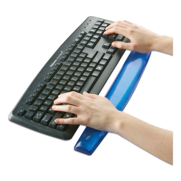 Fellowes® Gel Crystals Keyboard Wrist Rest, 18.5 x 2.25, Blue (FEL91137)