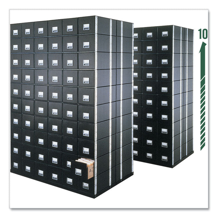 Bankers Box® STAXONSTEEL Maximum Space-Saving Storage Drawers, Legal Files, 17" x 25.5" x 11.13", Black, 6/Carton (FEL00512) Carton of 6