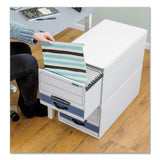 Bankers Box® STOR/DRAWER STEEL PLUS Extra Space-Savings Storage Drawers, Legal Files, 17" x 25.5" x 11.5", White/Blue, 6/Carton (FEL00312) Carton of 6